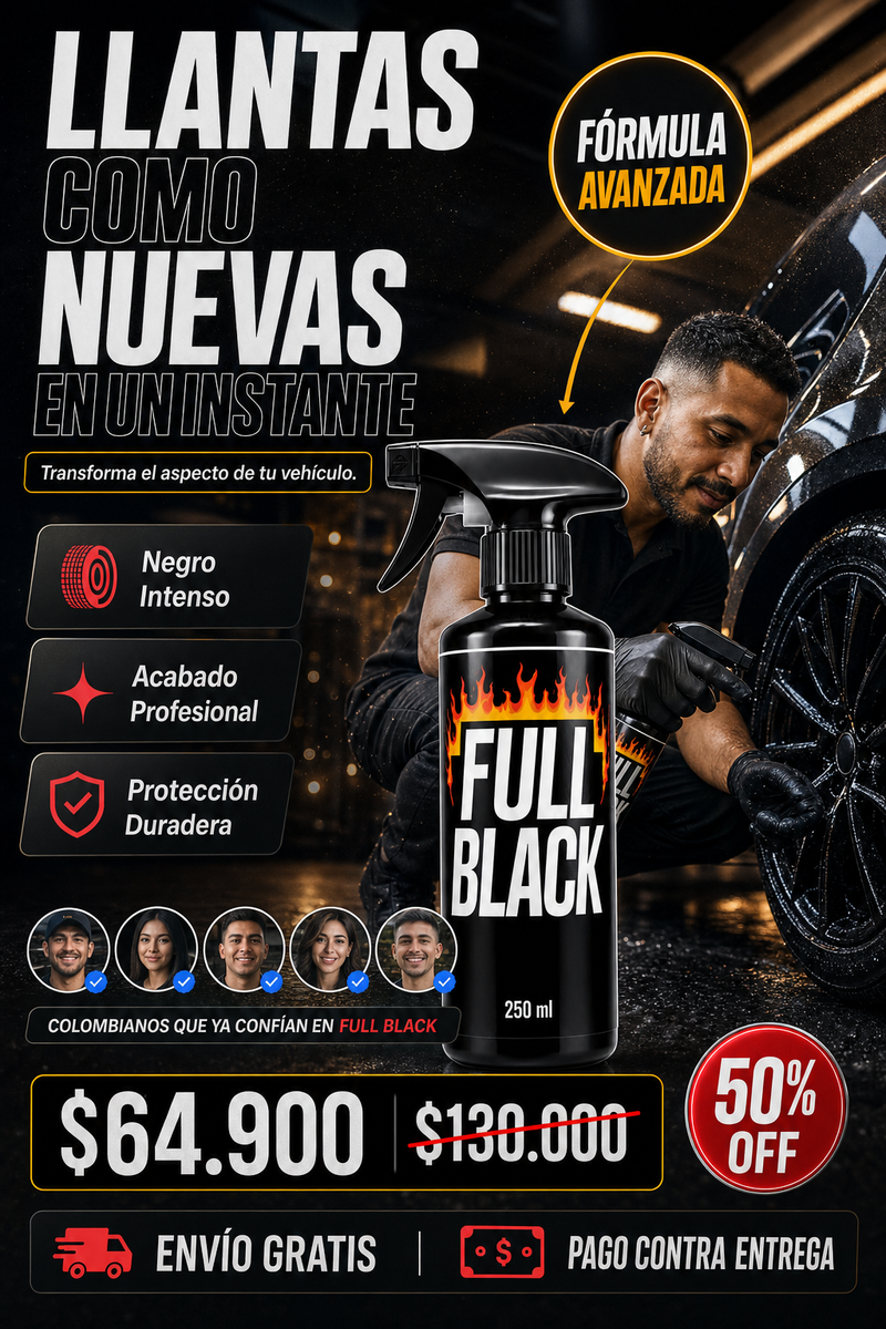 FULL BLACK – Renovador Negro Intenso para Llantas de vehiculo