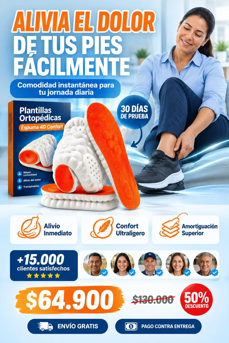 PLANTILLAS ORTOPEDICAS ESPUMA 4D CONFORT CON ESPUMA VISCOELASTICA